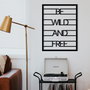 Wallity Be Wild And Free Escultura de Pared de Metal Negra